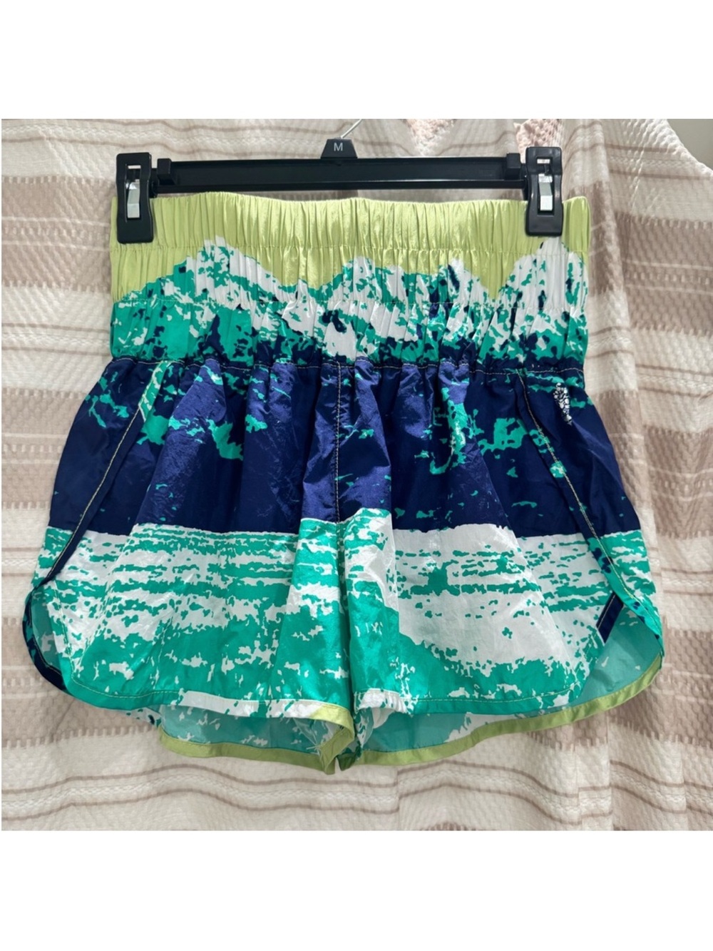 Free people Women’s Green Blue Printed Athletic Shorts